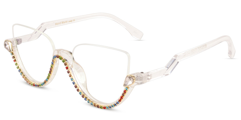 Cateye Rhinestone Multicolor Frame 