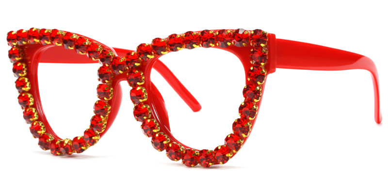 Cateye Rhinestone Red Frame