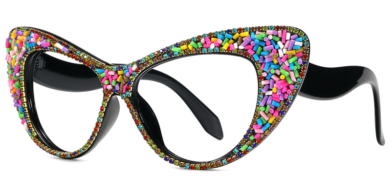 Cateye Multicolor Rhinestone Candy Frame