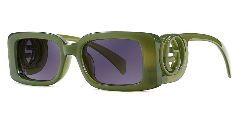 Rectangle Green Sunglasses