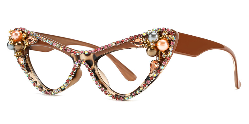 Cateye Rhinestone Tortoise Frame