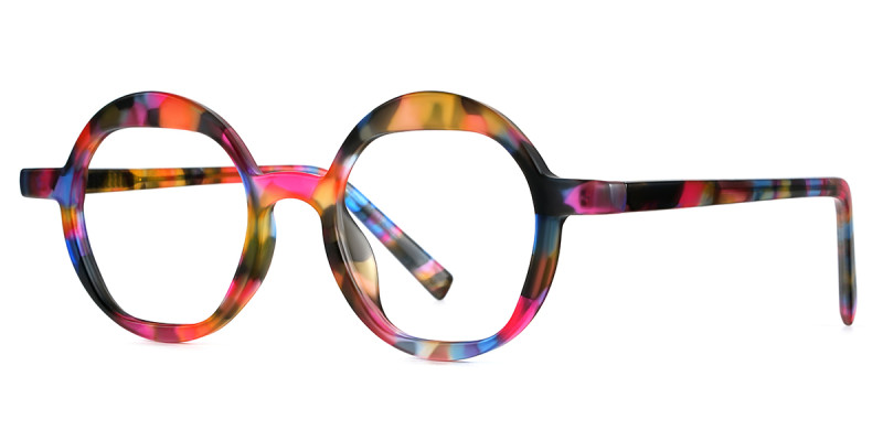 Round Floral Multicolor Frame