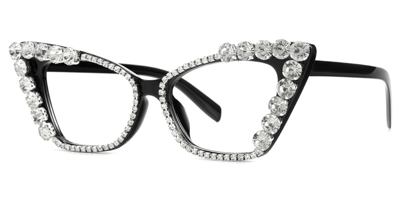 Cateye Rhinestone Black Frame