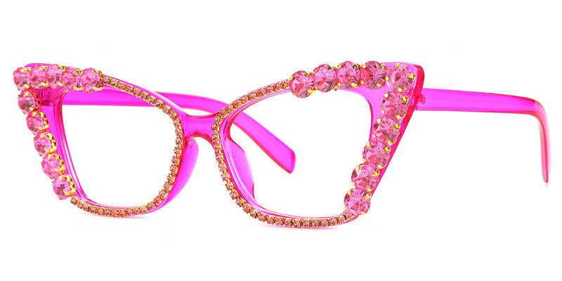 Cateye Rhinestone Pink Frame