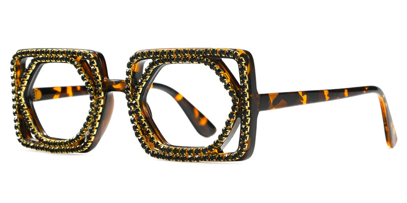 Rectangle Tortoise Rhinestone Frame