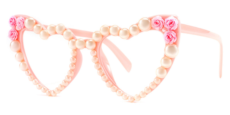 Heart-Shaped Pink Pearl Frame