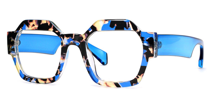 Geometric BlueFloral Frame
