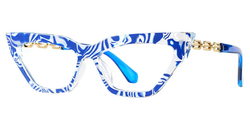 Cateye BlueFloral Frame