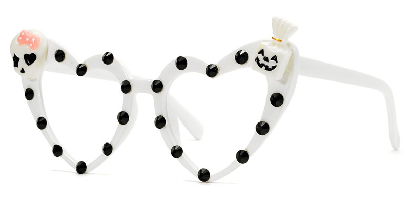 Heart-Shaped White Skull Frame