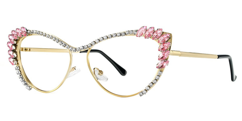Cateye Rhinestone Pink Frame