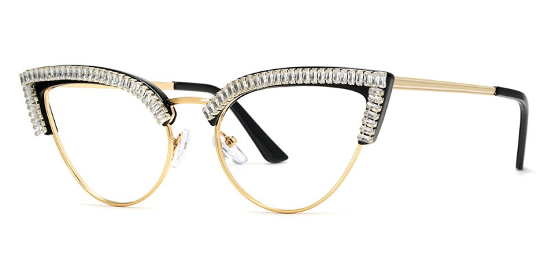 Cateye Rhinestone Black Frame