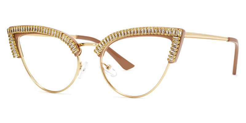 Cateye Rhinestone Pink Frame