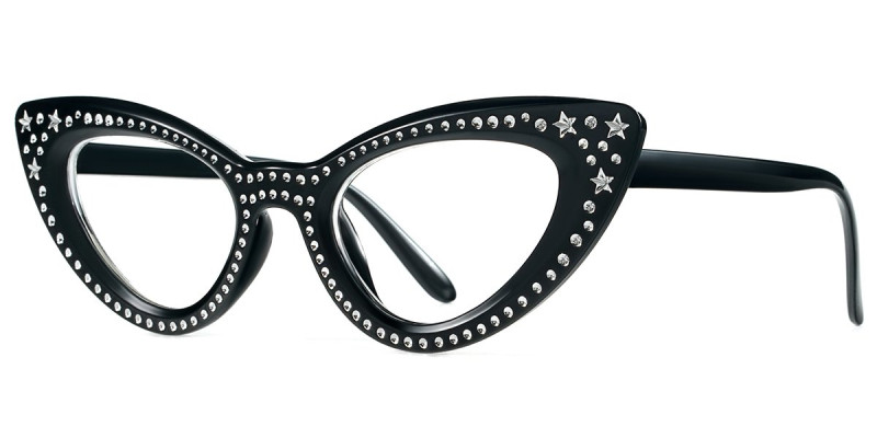 Cateye Rhinestone Black Frame