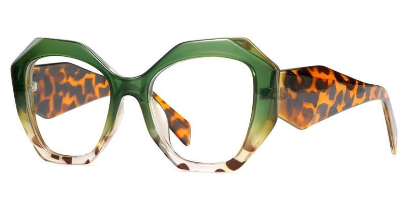 Geometric Green Tortoise Frame