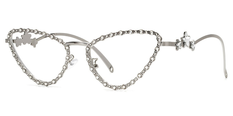 Cateye Silver Frame