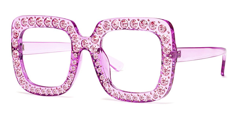 Square Purple Rhinestone Frame