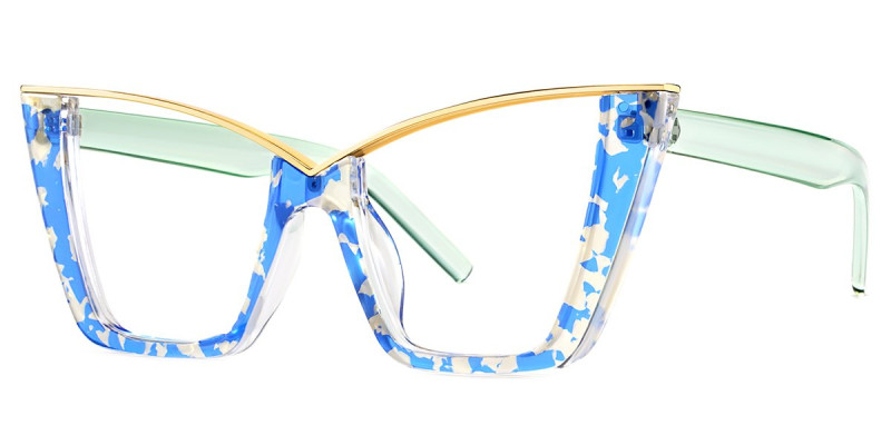 Cateye BlueFloral Frame