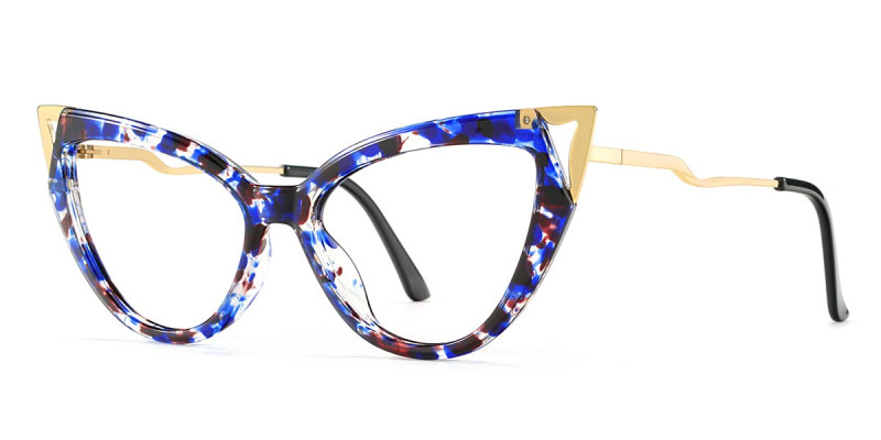 Cateye BlueFloral Frame