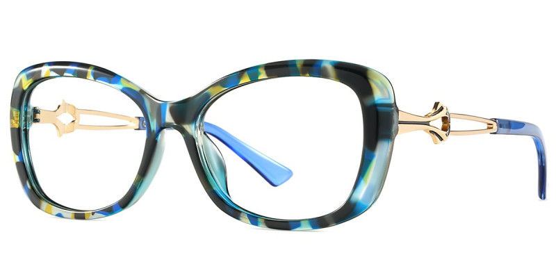 Oval BlueFloral Frame