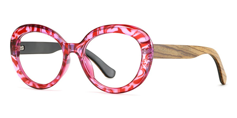 Round PinkFloral Frame