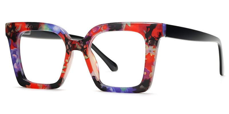 Square RedFloral Frame