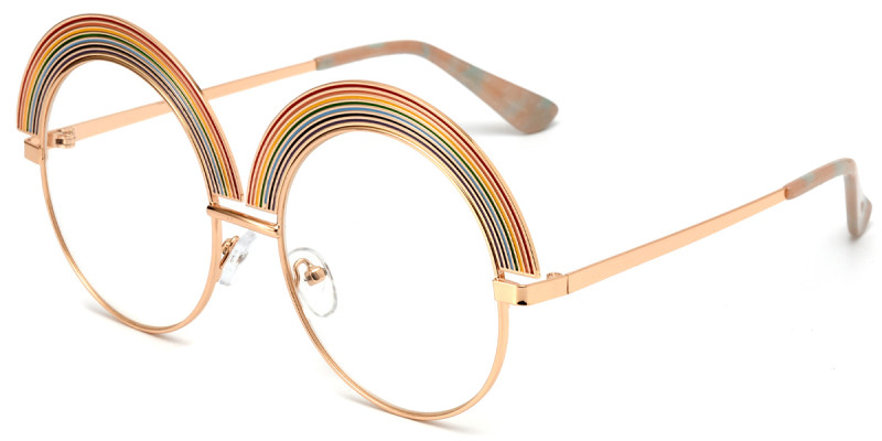 Round Rainbow Gold Frame 