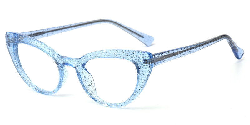 Cateye Blue Sparkle Frame