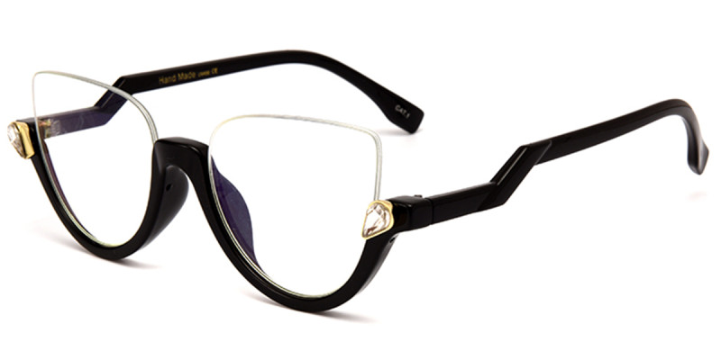 Cateye Black Rhinestone Frame 