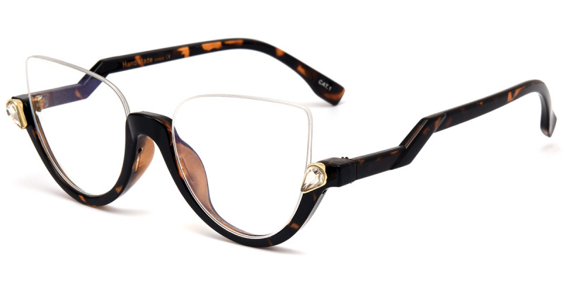 Cateye Tortoise  Rhinestone Frame 