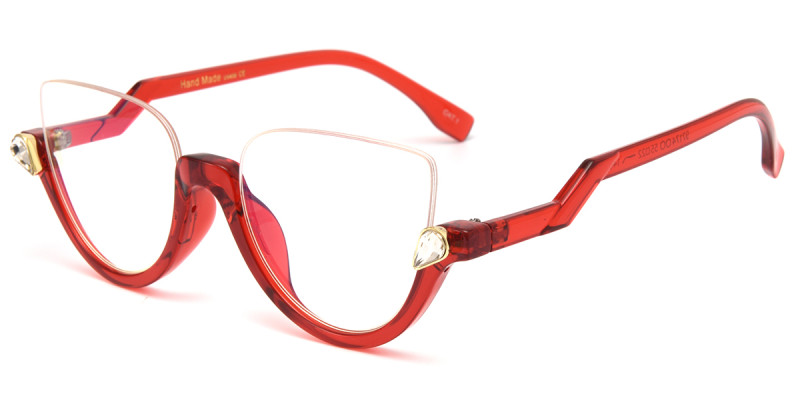 Cateye Red Rhinestone Frame 