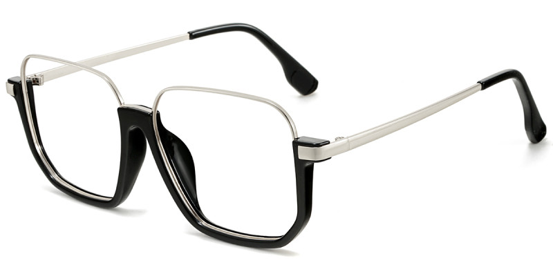 Square Black-Silver Frame