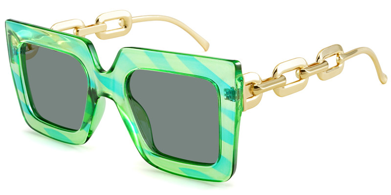 Square Green Sunglasses