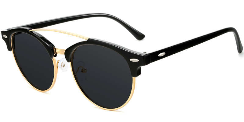 Aviator Black-Golden Sunglasses