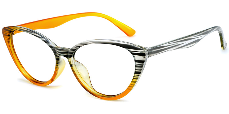 Cateye Yellow Gray Frame