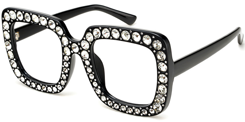 Square Black Rhinestone Frame