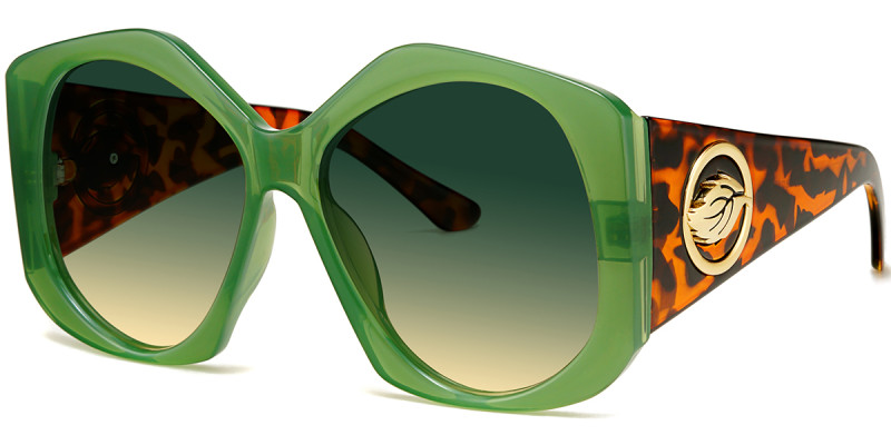 Geometric Green Sunglasses