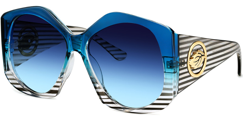 Geometric Blue Sunglasses