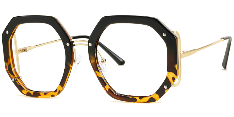 Geometric Black Tortoise Frame