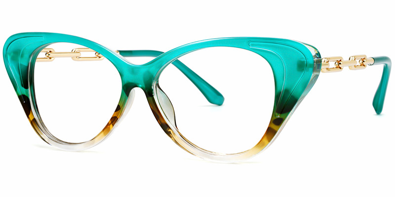 Cateye Green Clear Frame