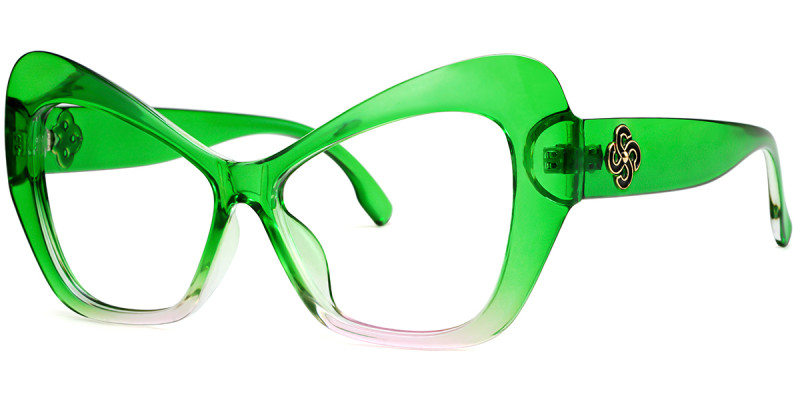 Cateye Green Pink Frame