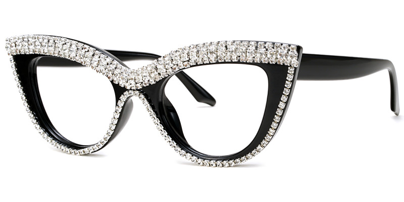 Cateye Sparkle Black Frame