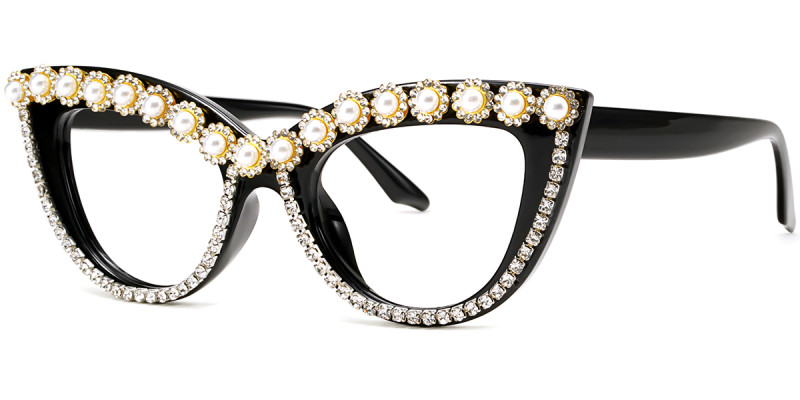 Cateye Sparkle Pearl Black Frame