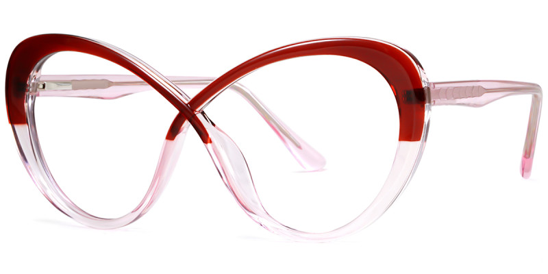 Oval Red Clear Frame