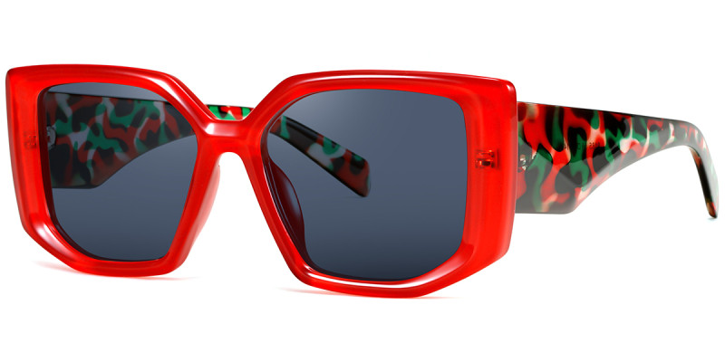 Geometric Red Sunglasses