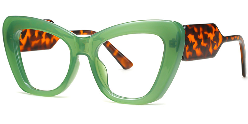 Cateye Green Tortoise Frame