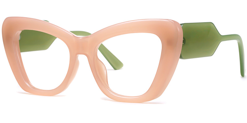 Cateye Pink Green Frame