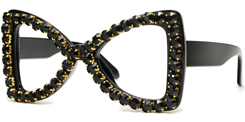 Butterfly Black Rhinestone Frame