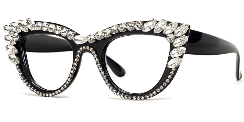 Cateye White Rhinestone Frame