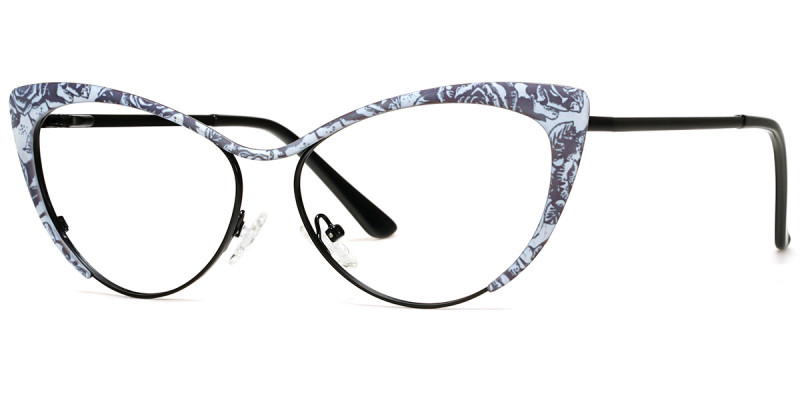Cateye Gray Floral Frame