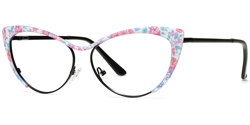 Cateye PinkFloral Frame
